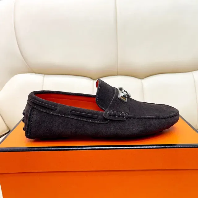 Hermès Oran أحذية لوفرز سوداء من السويدي مع هورس بيت 2