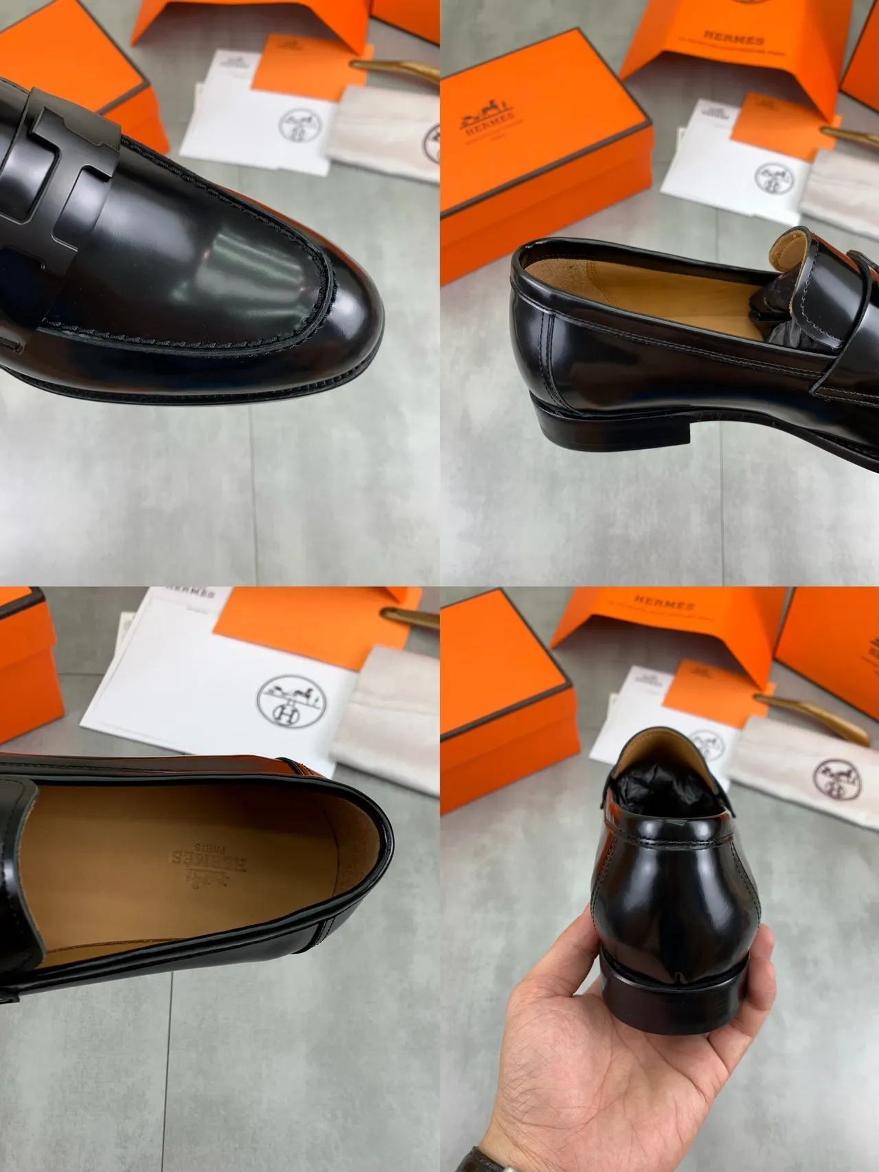 Hermès Oran Loafer Cuir patenté noir H-Buckle Loafer 2