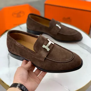 Hermès Oran Loafer Brown Suede H-Buckle Loafers