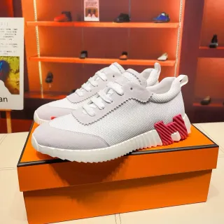 Hermès Oran Sneaker Light Gray White Red Lifestyle Sneakers