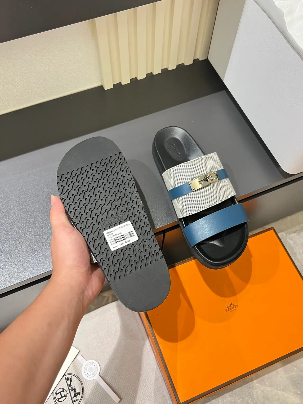 Hermès Oran Two-Strap Slide Slippers 2