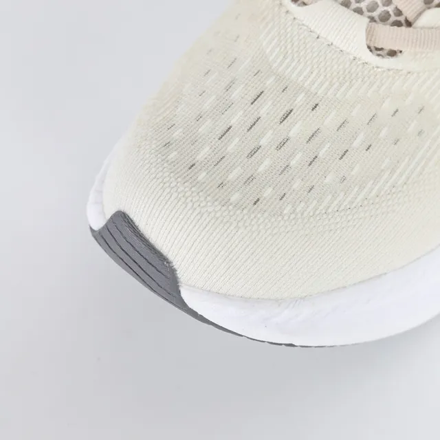 Hoka Beige Blanc Haut en Knit Ingénierie Semelle Intermédiaire Épaisse Amortie Chaussures de Running 5