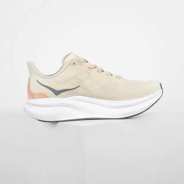 Hoka Beige Blanc Haut en Knit Ingénierie Semelle Intermédiaire Épaisse Amortie Chaussures de Running 7