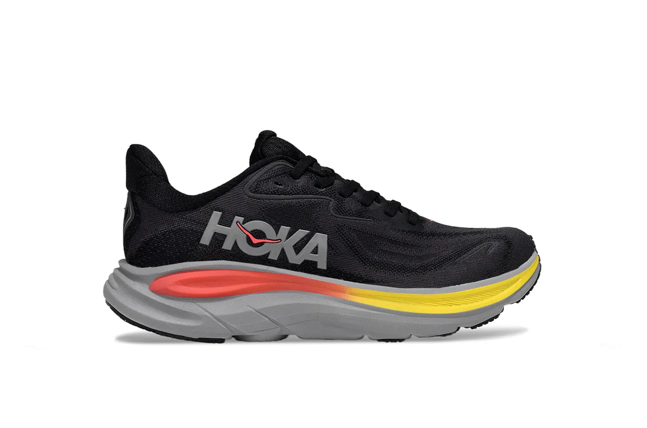 Hoka Tênis de Running Preto e Amarelo com Upper de Knit Ingenieril e Sola de Meio Multicamadas 2