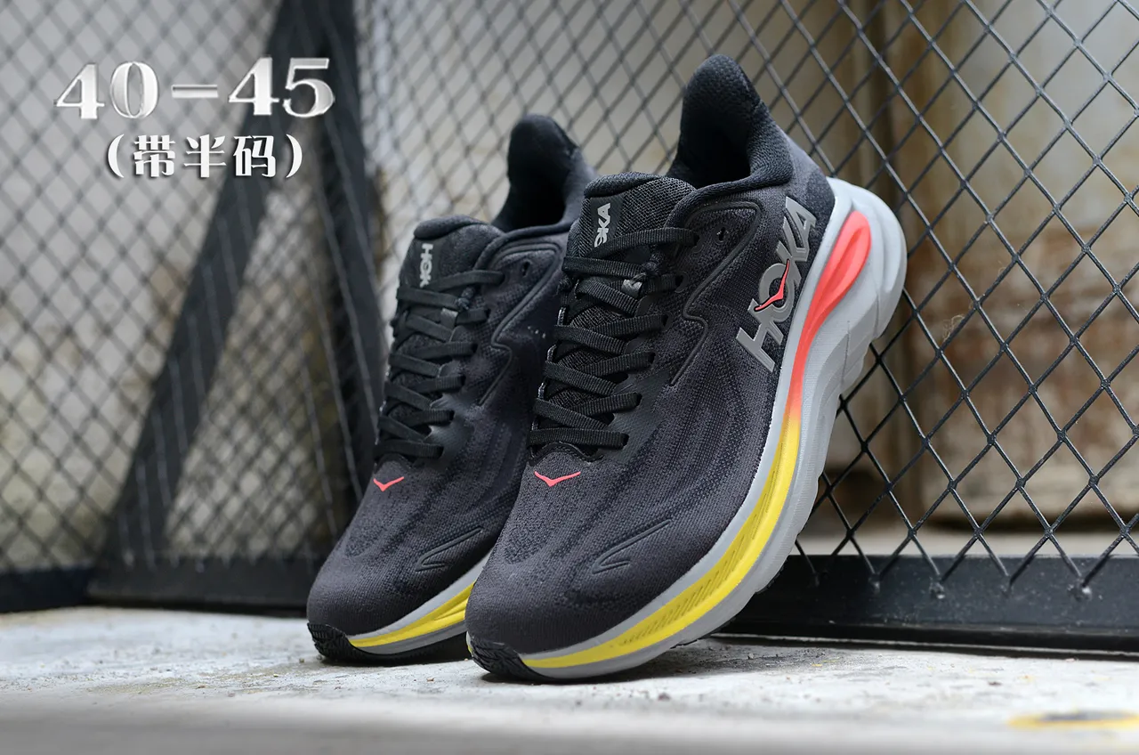 Hoka Tênis de Running Preto e Amarelo com Upper de Knit Ingenieril e Sola de Meio Multicamadas 5