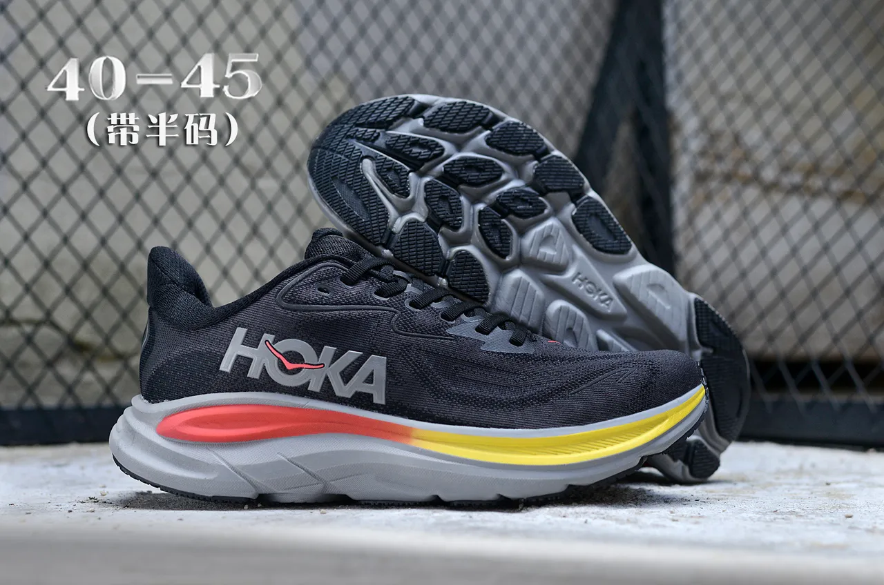 Hoka Tênis de Running Preto e Amarelo com Upper de Knit Ingenieril e Sola de Meio Multicamadas 7