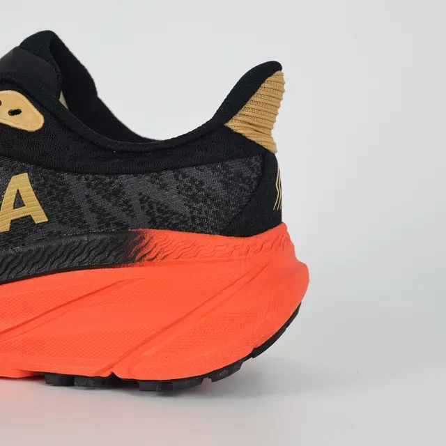 Hoka Clifton Black Orange Engineered Knit Upper Flared Midsole Running Shoes 4