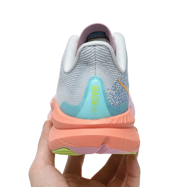 Hoka Mach 6 Gris Rose Upper Knit Engineered Sola Média Gradient Chaussures de course 6