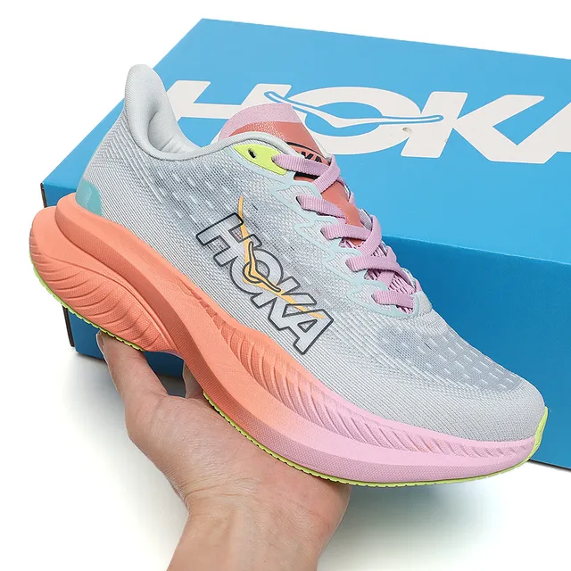 Hoka Mach 6 Gris Rose Upper Knit Engineered Sola Média Gradient Chaussures de course 8