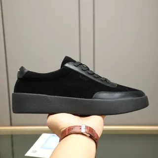 Hugo Boss Black Suede and Leather Platform Lifestyle Sneakers