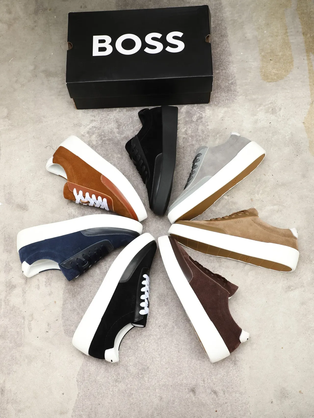 Hugo Boss Black Suede and Leather Platform Lifestyle Sneakers 2
