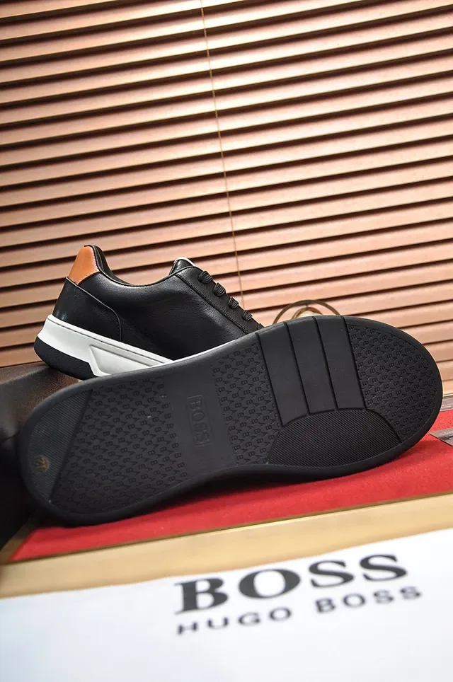 Hugo Boss Black White Leather And Suede Upper Contrast Midsole Lifestyle Sneakers 3