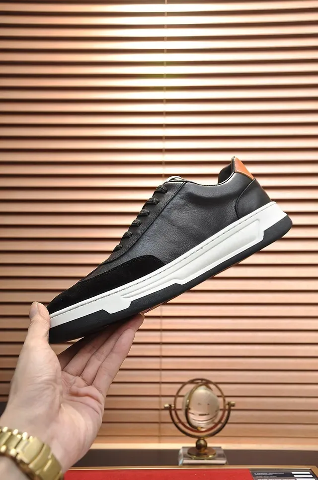 Hugo Boss Black White Leather And Suede Upper Contrast Midsole Lifestyle Sneakers 6