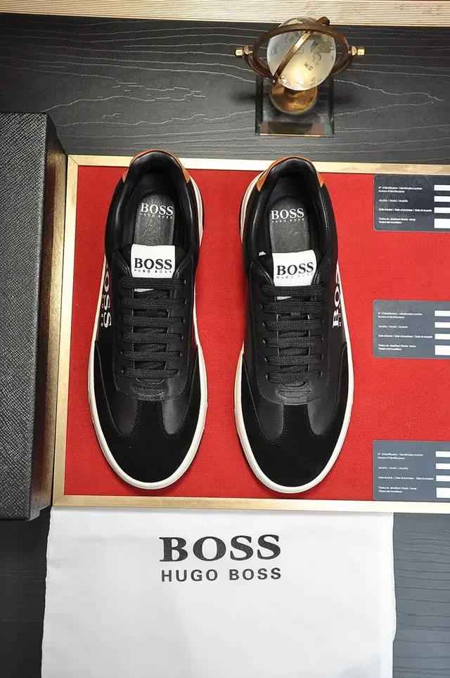 Hugo Boss Black White Leather And Suede Upper Contrast Midsole Lifestyle Sneakers 9