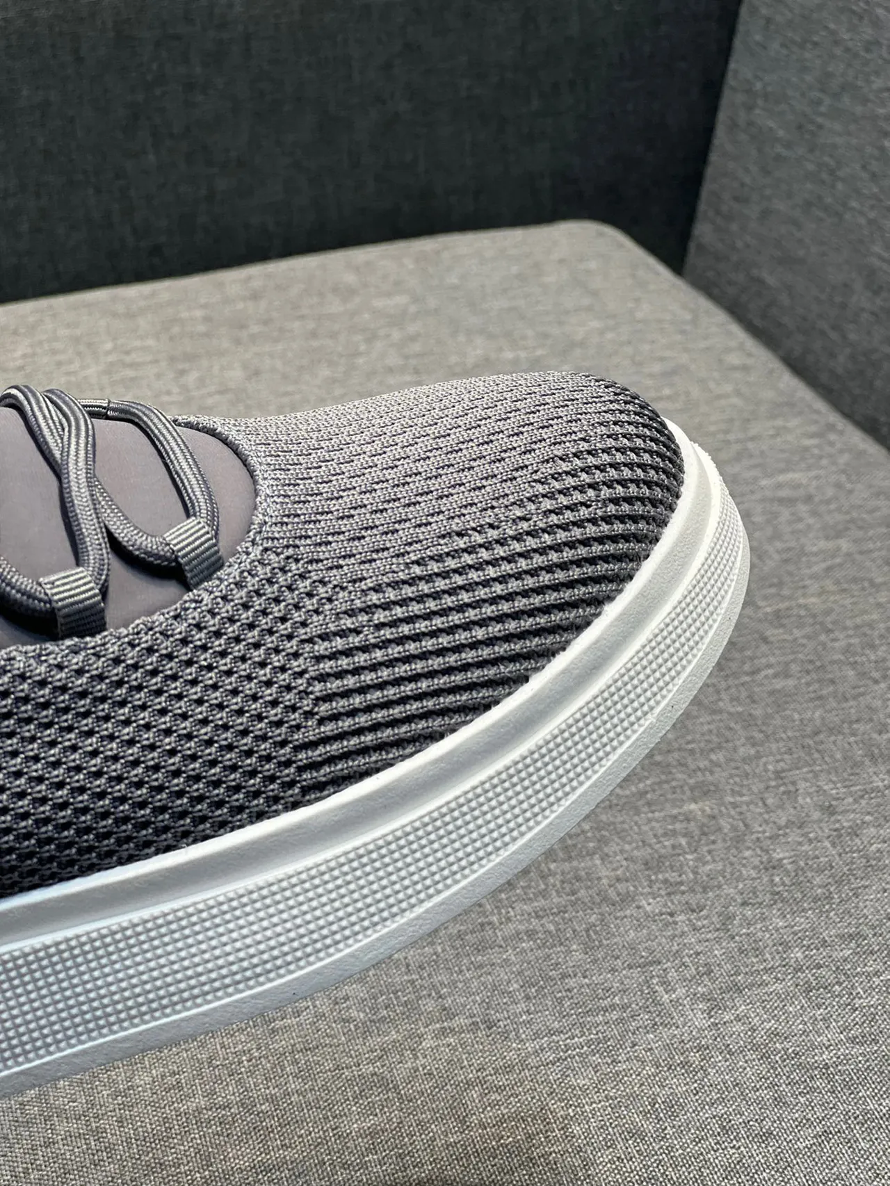 Hugo Boss Gray Knit Elastic Strap Platform Sneaker 3