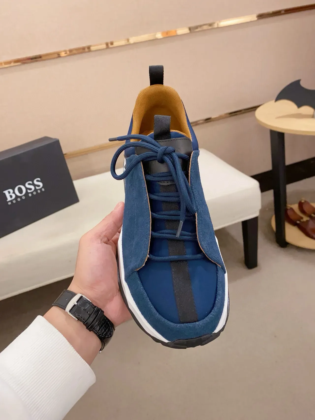 Hugo Boss Chaussure Lifestyle en Daim Marine 2