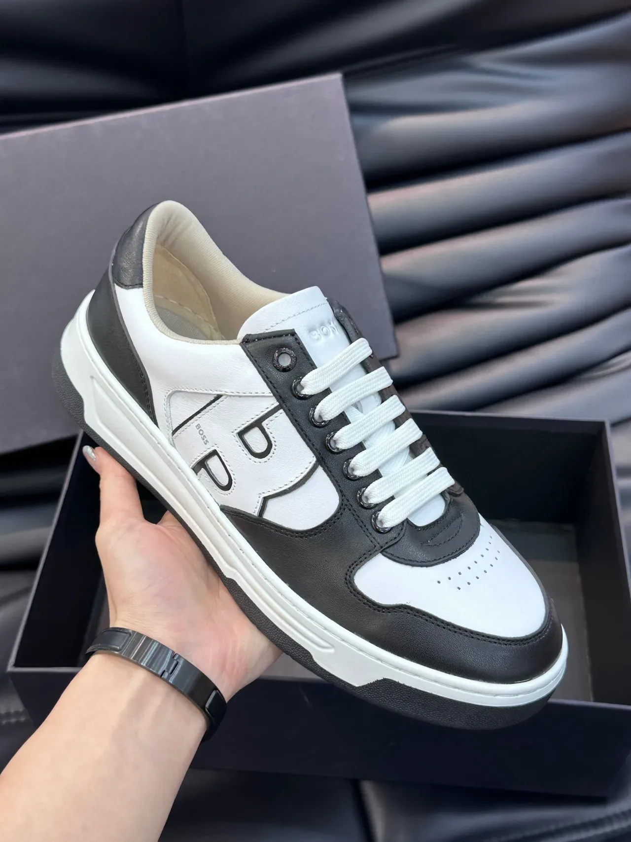 Hugo Boss Two-Tone Leather Lifestyle Sneakers 5