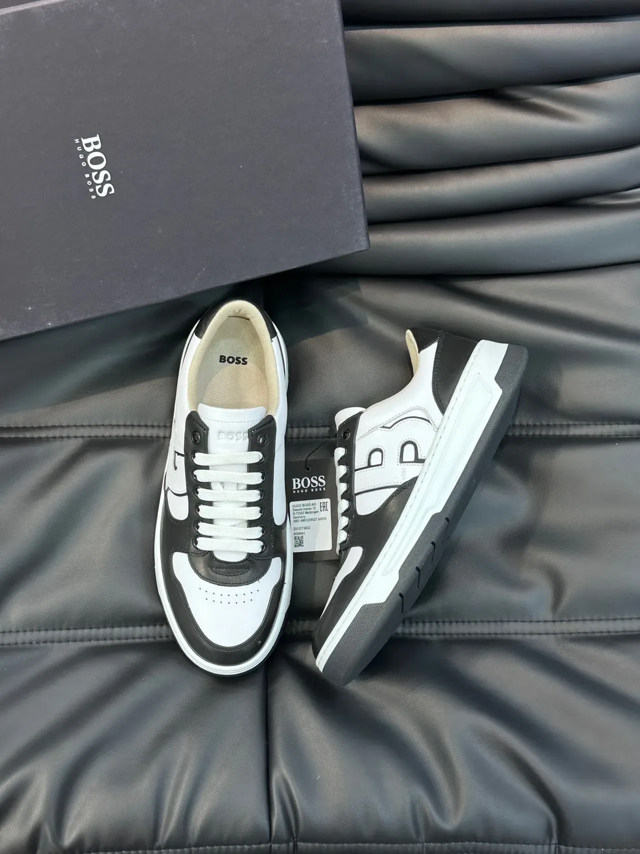 Hugo Boss Two-Tone Leather Lifestyle Sneakers 9