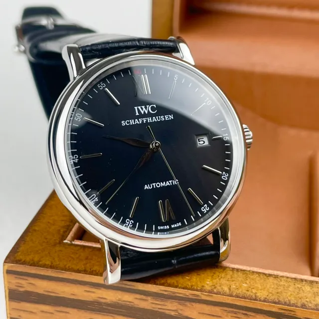 IWC Portofino Automatic Black Dial Silver-Tone Mechanical Watch 2