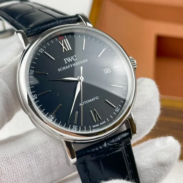 IWC Portofino Automatic Black Dial Silver-Tone Mechanical Watch 6