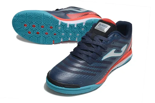 Joma Indoor Soccer Shoes White Blue Low-Top Synthetic Upper Sneakers 4