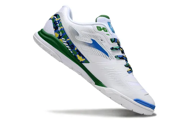 Joma Indoor Soccer Shoes White Blue Low-Top Synthetic Upper Sneakers 9