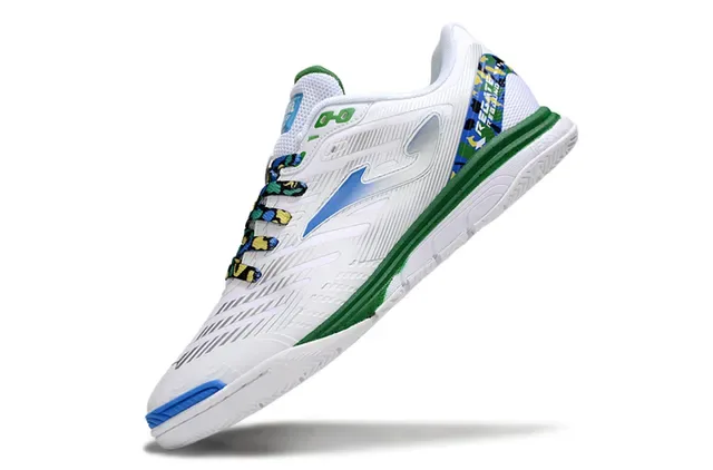 Joma Indoor Soccer Shoes White Blue Low-Top Synthetic Upper Sneakers 10