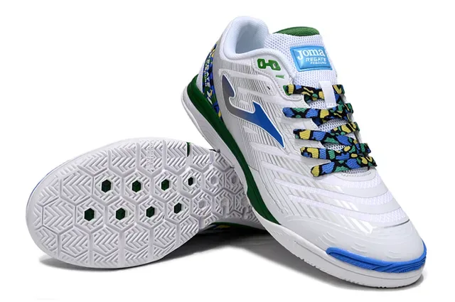 Joma Indoor Soccer Shoes White Blue Low-Top Synthetic Upper Sneakers 11
