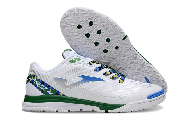 Joma Indoor Soccer Shoes White Blue Low-Top Synthetic Upper Sneakers 13