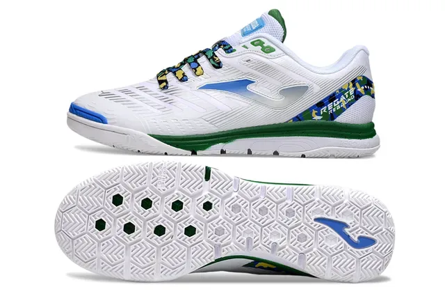 Joma Indoor Soccer Shoes White Blue Low-Top Synthetic Upper Sneakers 14