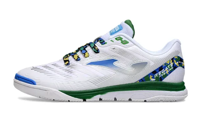 Joma Indoor Soccer Shoes White Blue Low-Top Synthetic Upper Sneakers 15