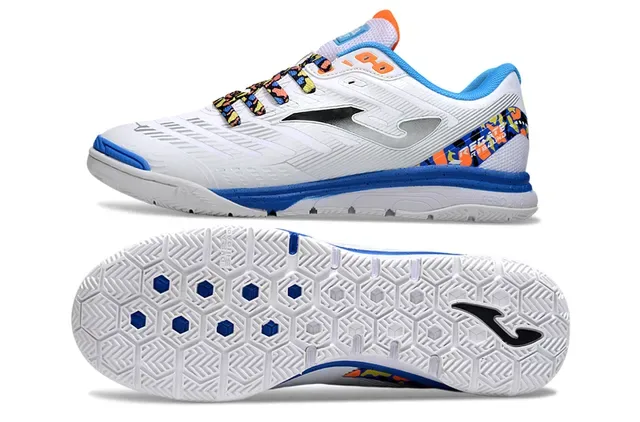 Joma Indoor Soccer Shoes White Blue Low-Top Synthetic Upper Sneakers 20