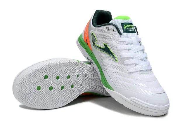 Joma Indoor Soccer Shoes White Blue Low-Top Synthetic Upper Sneakers 24