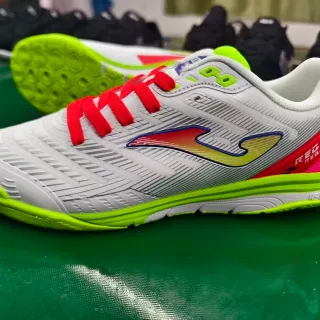 Joma Regate Rebound White Neon Green Red Indoor Soccer Shoes