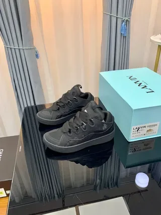 Lanvin Black Monochrome Dark Gray Layered Upper Construction Lifestyle Sneakers 3