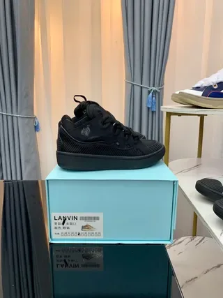 Lanvin Black Monochrome Dark Gray Layered Upper Construction Lifestyle Sneakers 4