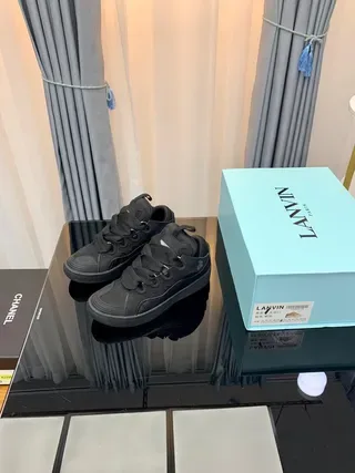 Lanvin Black Monochrome Dark Gray Layered Upper Construction Lifestyle Sneakers 5