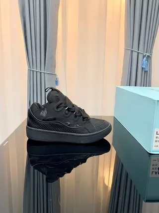 Lanvin Black Monochrome Dark Gray Layered Upper Construction Lifestyle Sneakers 7
