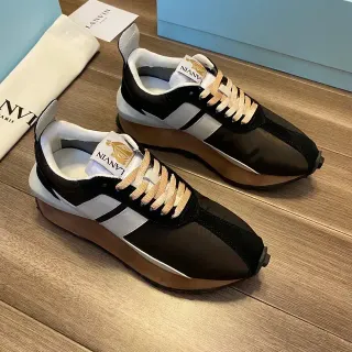 Lanvin Runner Black White Tan Lifestyle Sneakers