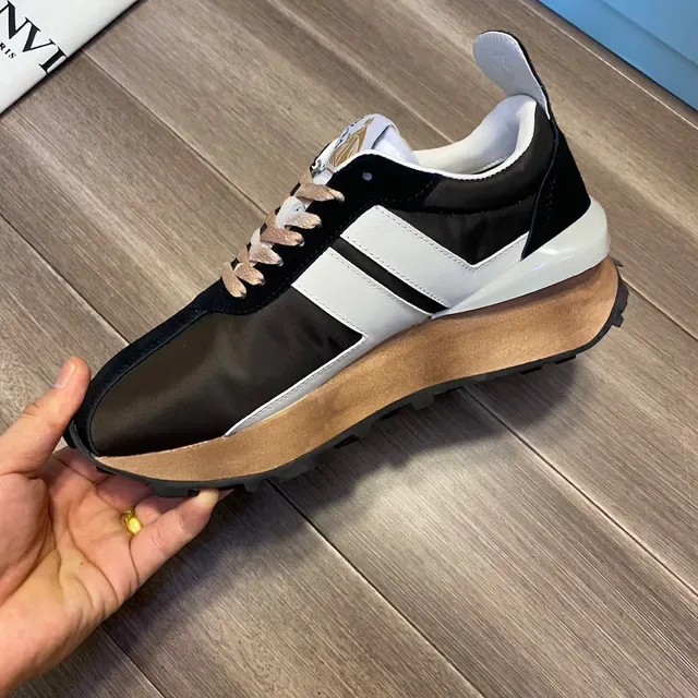 Lanvin Runner Black White Tan Lifestyle Sneakers 3