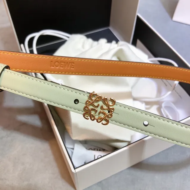Loewe Anagram Belt Mint Green Leather Belt 6