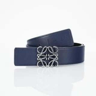Loewe Anagram Navy Leather Belt