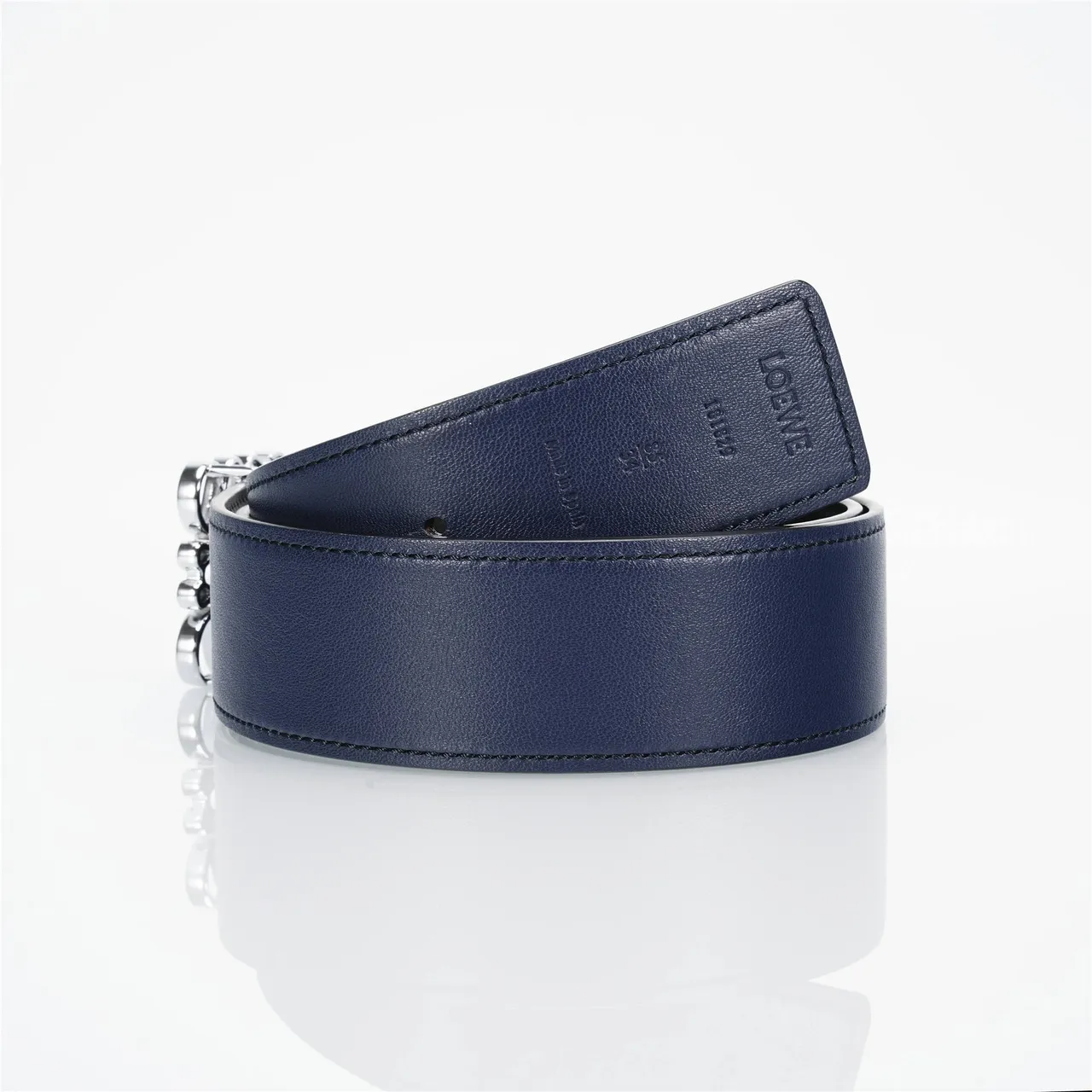 Loewe Anagram Navy Leather Belt 3