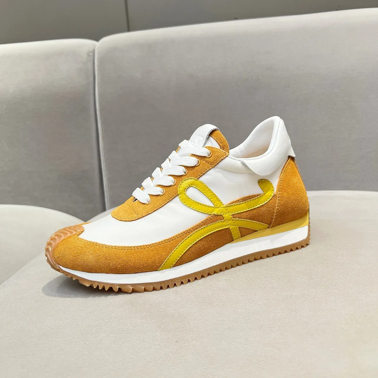 Loewe Flow Runner Mustard and White Lifestyle Sneakers 2
