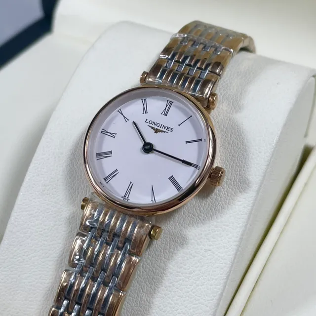 Longines Silver Gold Minimalist Two-Tone Metal Quartz Watch 2