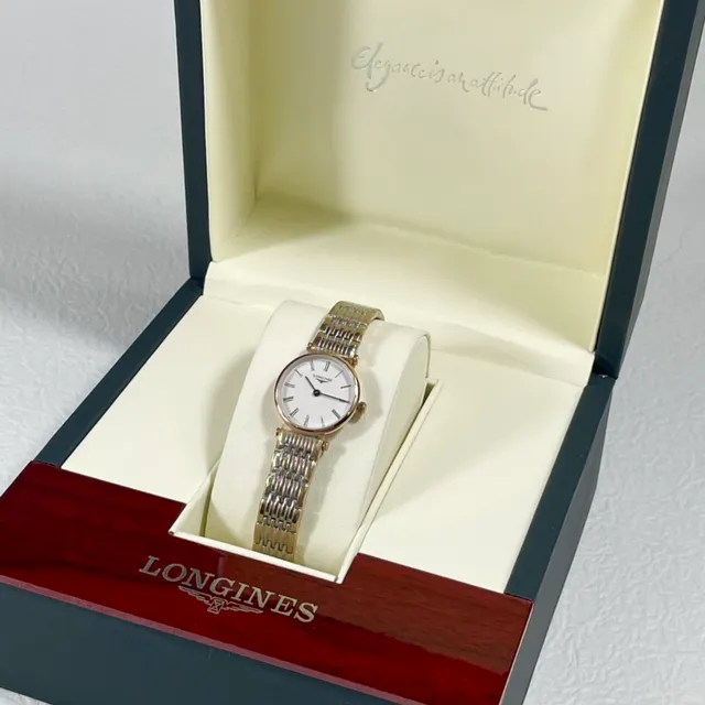 Longines Silver Gold Minimalist Two-Tone Metal Quartz Watch 4