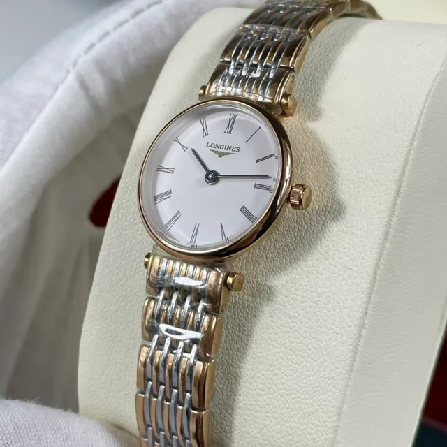 Longines Silver Gold Minimalist Two-Tone Metal Quartz Watch 8