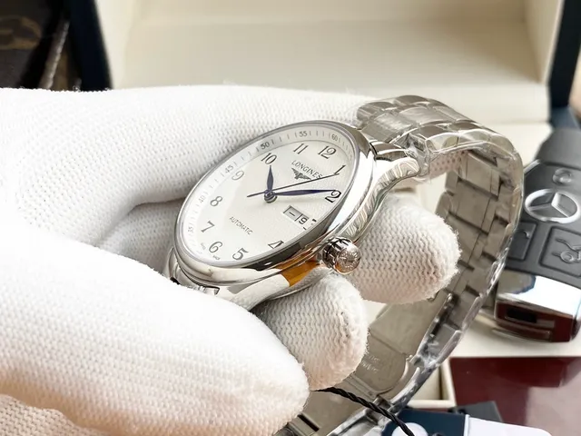 Longines Tradition Series Silver Stainless Steel Mechanical Watch 4