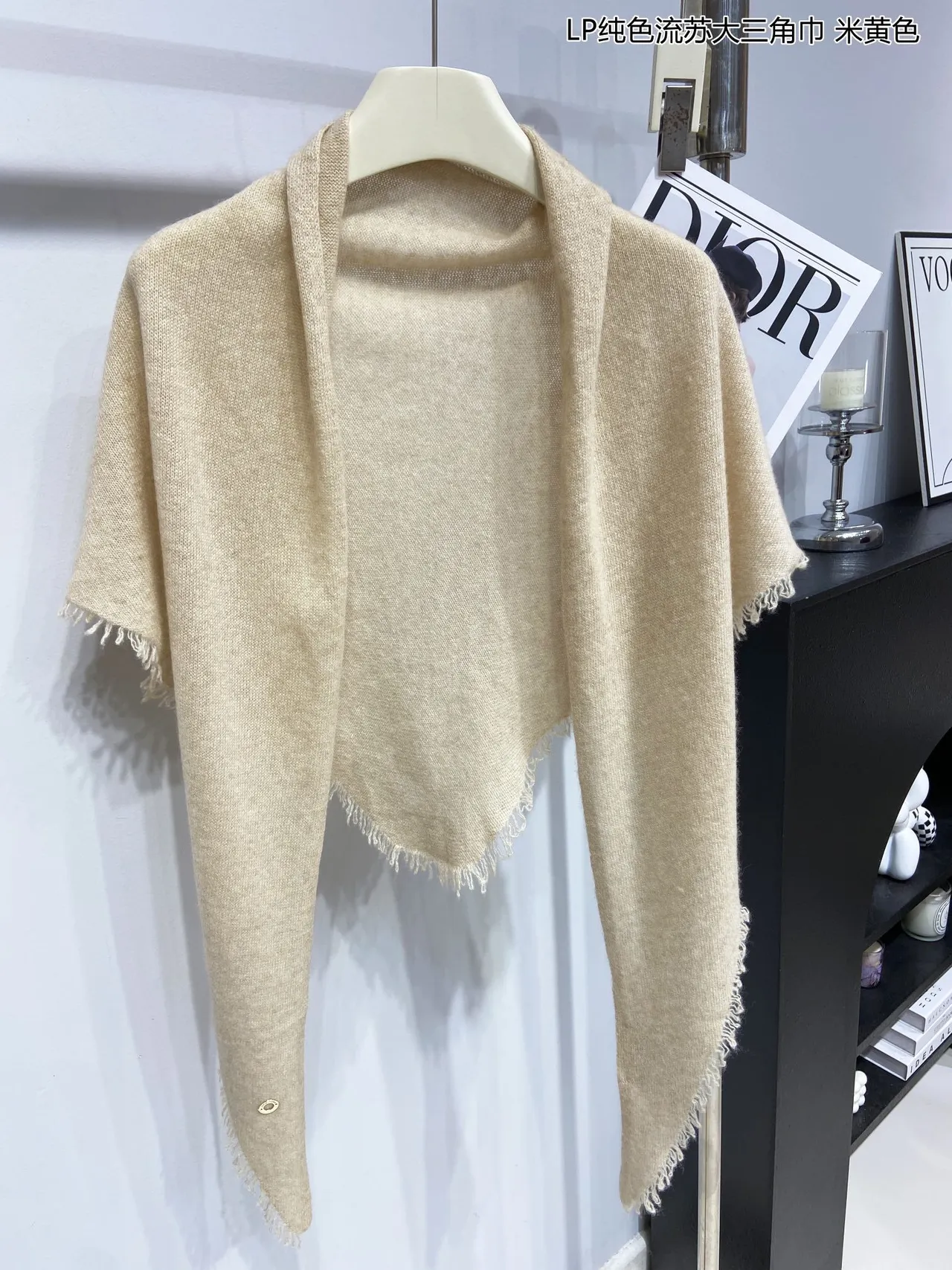 Loro Piana Beige Couleur Pure Bords Frangés Écharpe Cachemire 7