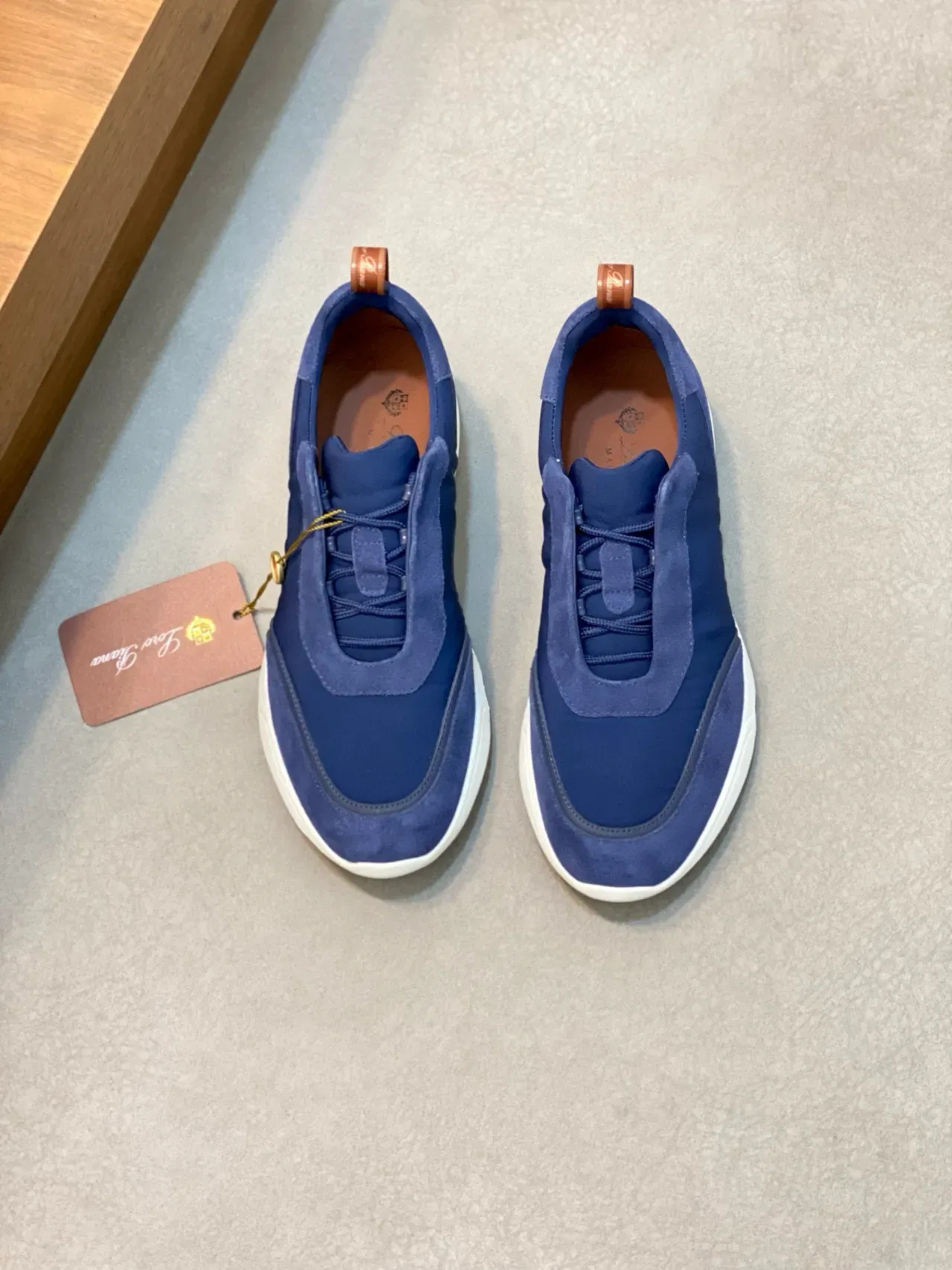 Loro Piana Sneakers lifestyle en daim bleu et nylon sans lacets slip-on 2